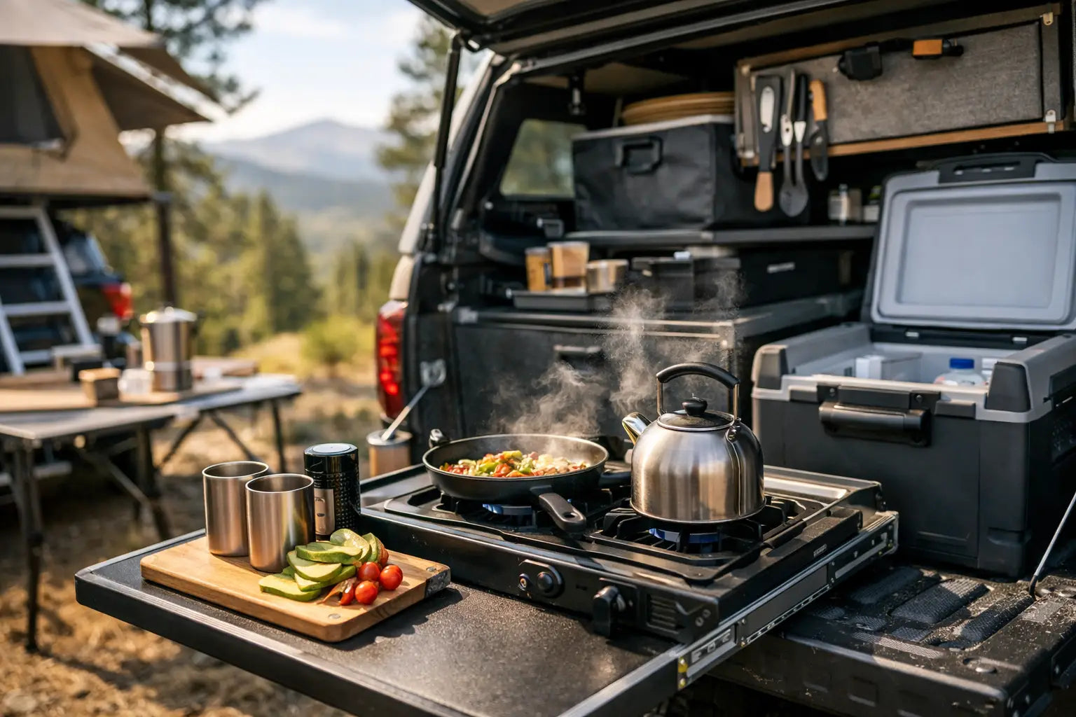 Cocina para overlanding en camioneta: qué montar