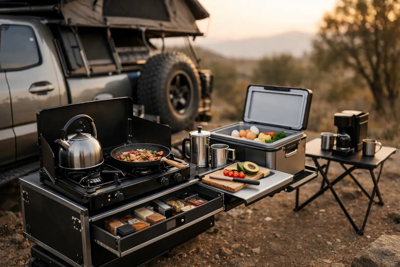 Overlanding kitchen setup guide para tu 4x4