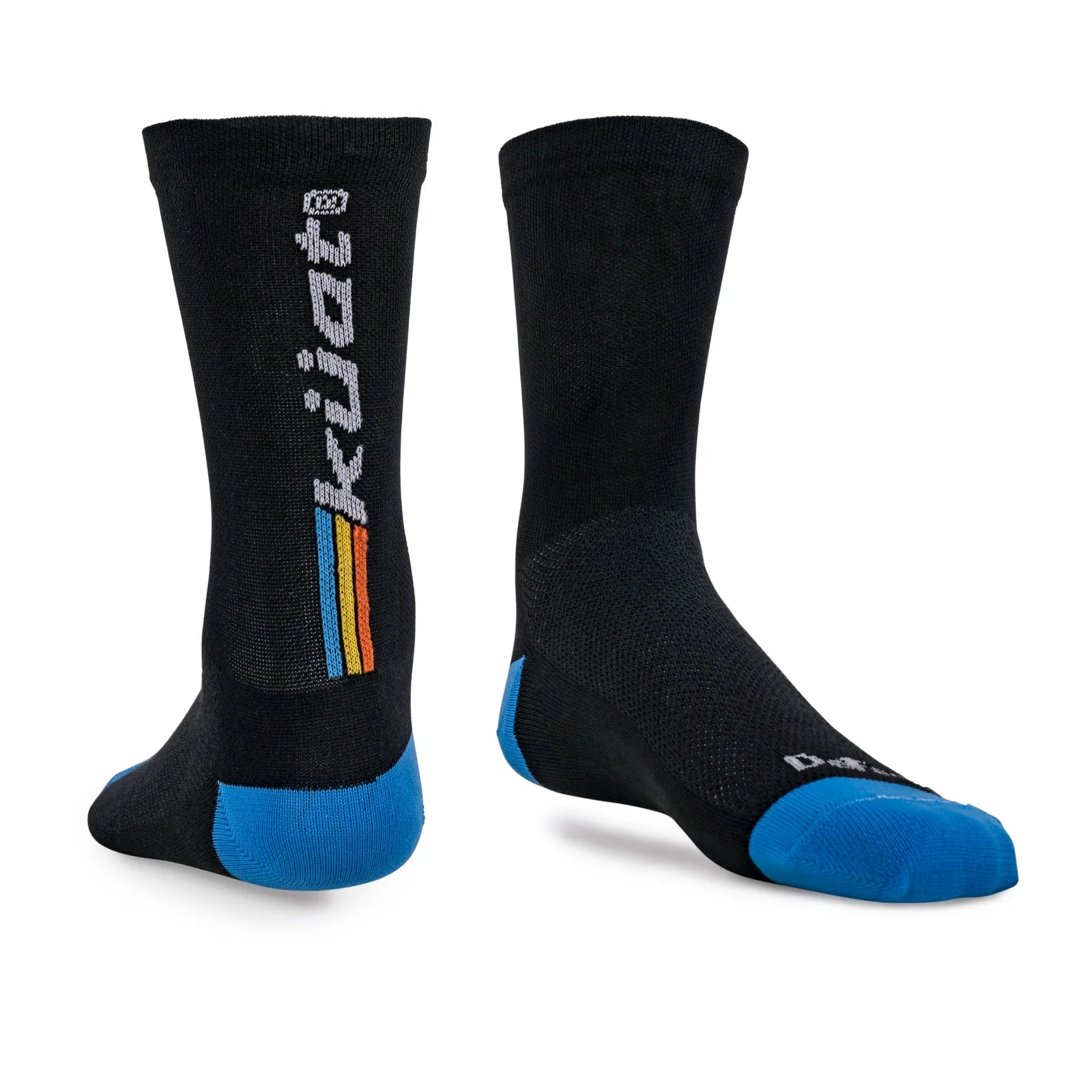 KUAT Aireator 6 inch Black and Blue Retro Stripe Sock